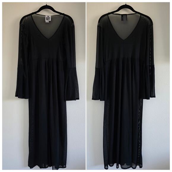 The Ragged Priest Black Sheer Bell Sleeve Midi Dress Size S Layered Whimsigoth - Picture 4 of 5